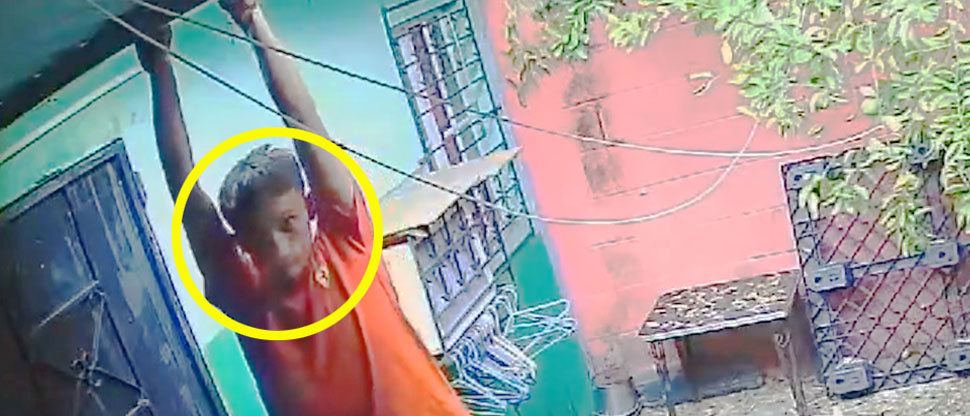 Ladrón captado en flagrancia intenta dañar cámara de seguridad para borrar pruebas