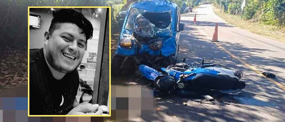 Él era Iván, motociclista que falleció por intentar sobrepasar en una curva