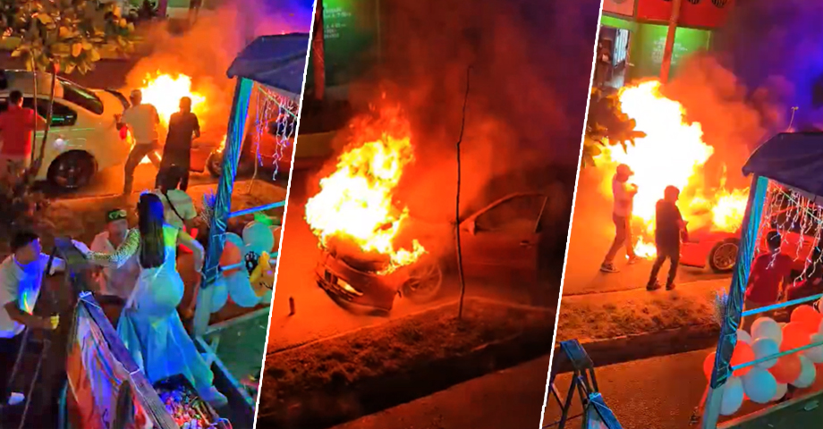 Vehículo «tuneado» que participaba en el Carnaval de San Miguel se prende en llamas en pleno evento