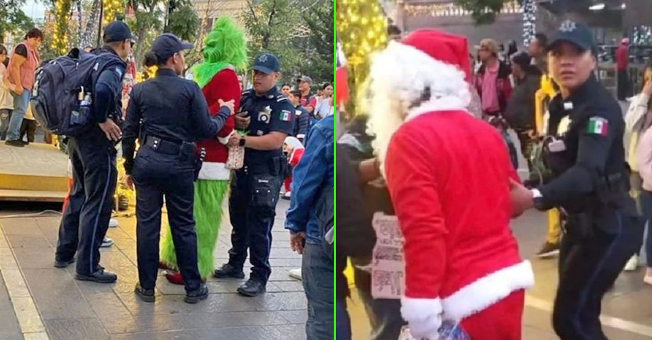 El Grinch y Santa se agarran a golpes y terminan detenidos por arruinar la Navidad