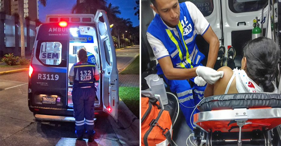 Mujer sufre caída desde su propia altura y se lesiona uno de sus brazos