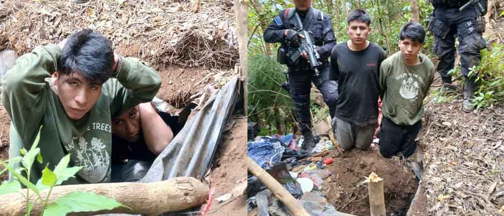 Capturan a pandilleros de la MS que estaban dentro de un escondite subterráneo