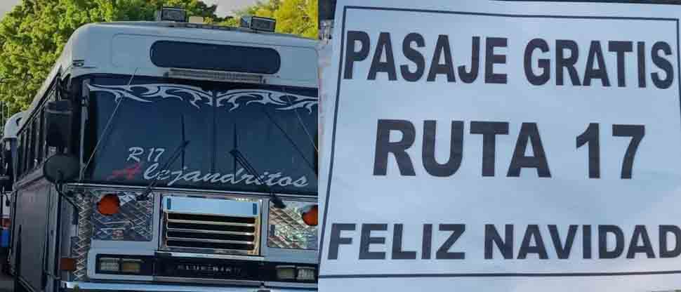 Solo este jueves: buseros de la ruta 17 no cobran pasaje por fiestas navideñas