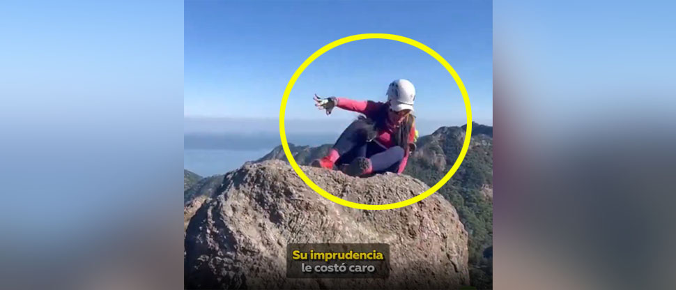 Mujer cae de montaña cuando posaba para hacerse una foto