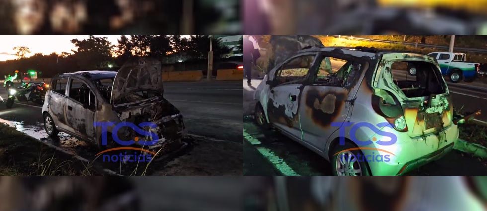 Auto se incendia en plena marcha en cercanías del parque El Principito