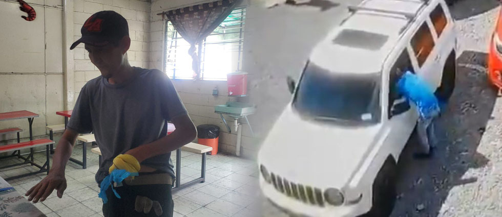 Sujeto hurta celular del interior de un vehículo estacionado en San Salvador