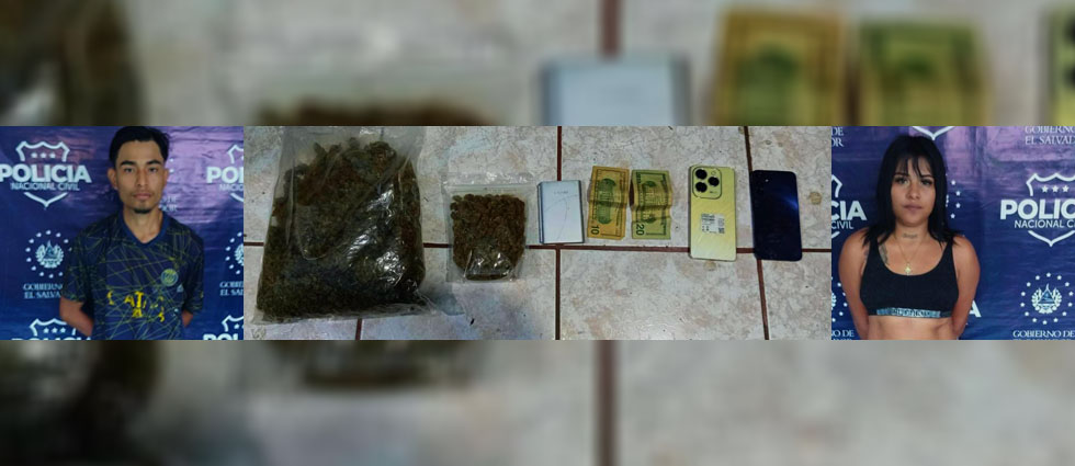 Capturan a dos MS con droga valorada en $3,000 en Sonsonate