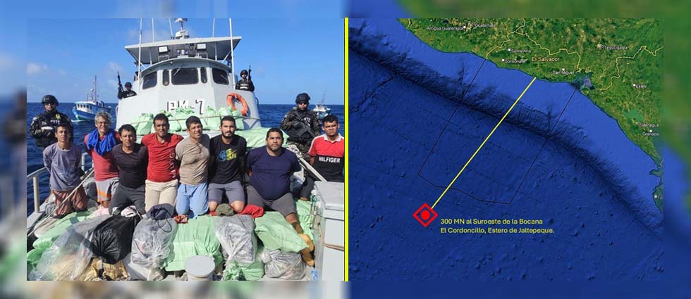 Interceptan dos barcos costarricenses con 1.5 toneladas de ‘coca’ en el estero de Jaltepeque