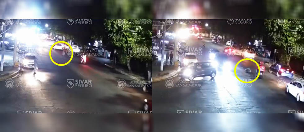 Captan momento en que auto arrolla a un hombre en la avenida Bernal de San Salvador