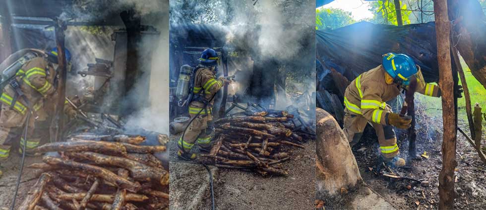 Sofocan incendio en una vivienda que inició en una cocina artesanal en el patio