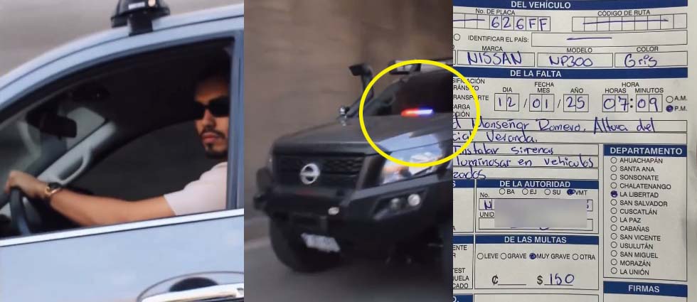 Multa de $150 a sujeto que instaló una sirena en su pick up