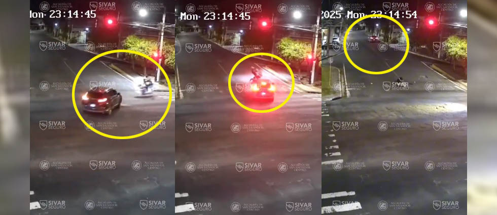 Captan impactante momento en el que un auto colisiona contra una moto y se da a la fuga en el bulevar Constitución