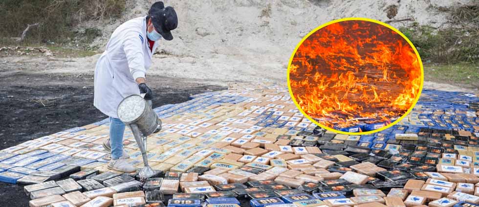 Incineran 1,500 kilos de cocaína valorada en casi 38 millones de dólares