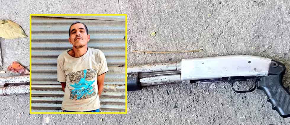 Arrestan a adulto mayor tras el sorprenderlo con una escopeta en el Distrito Italia