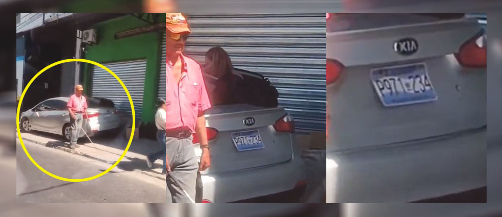 Denuncian a conductora que se estaciona en la acera y ‘obliga’ a persona con discapacidad visual a poner en riesgo su vida