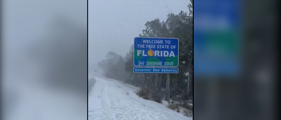 Como en las películas: Se registran históricas nevadas en el estado de Florida