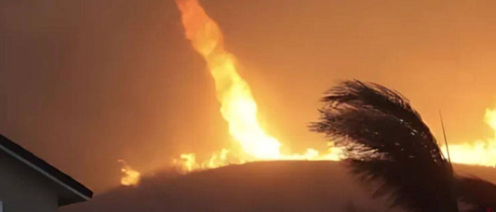 Captan mortíferos “tornados de fuego” en los incendios activos en Los Ángeles