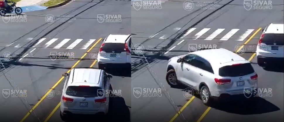 Cámaras de videovigilancia captan a conductor haciendo un giro indebido en la Escalón