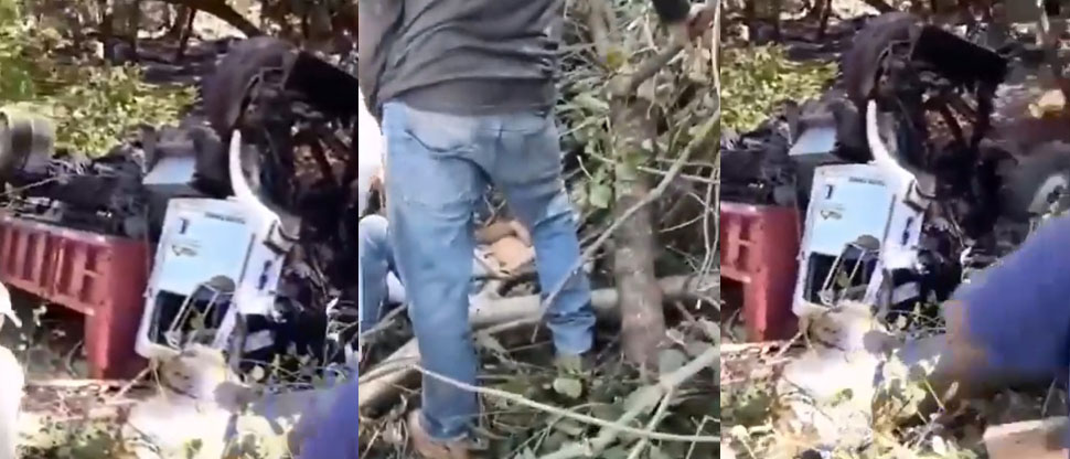 Conductor de camión sufre severas lesiones tras caer a un barranco en San Miguel