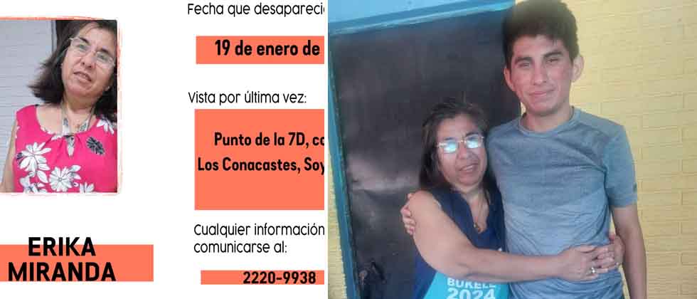 Localizan sana y salva a señora reportada como desaparecida en Soyapango
