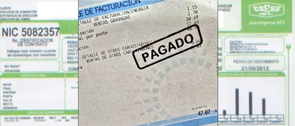 Salvadoreños confirman que Recibo de energía eléctrica está llegando con sello de pagado