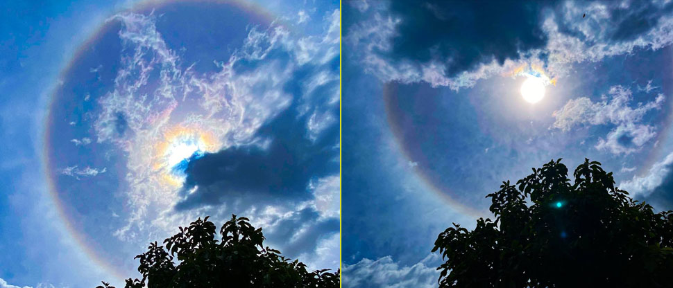 Salvadoreños captan este mediodía impresionante halo solar