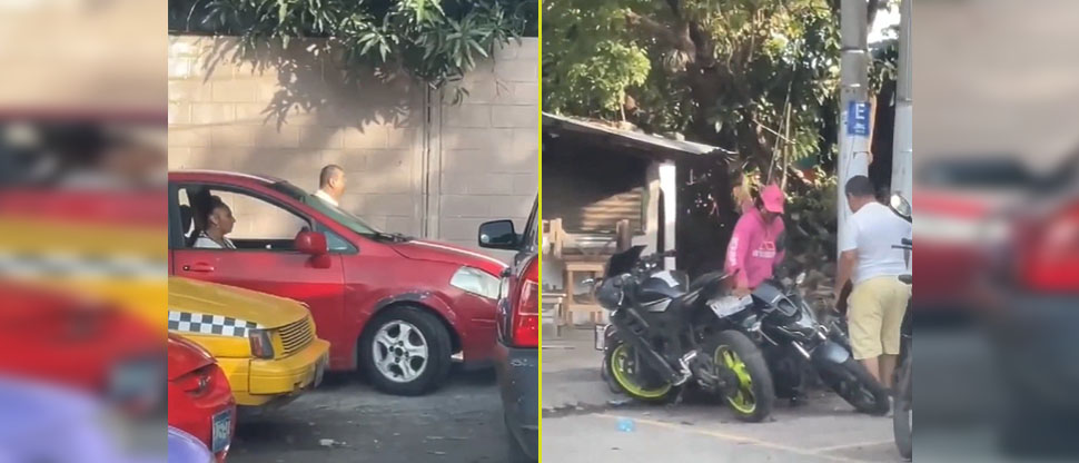 Denuncian a conductor ebrio que derriba motocicletas estacionadas en una colonia de Cuscatancingo