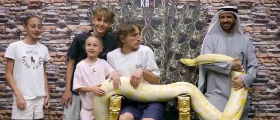 Hijos de Luka Modrić se ríen porque su papá no puede ver una serpiente