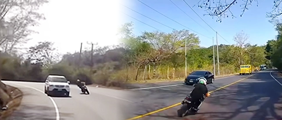 Motociclista llevaba prisa para ir a ver a “San Pedro”, fue captado en la Troncal del Norte