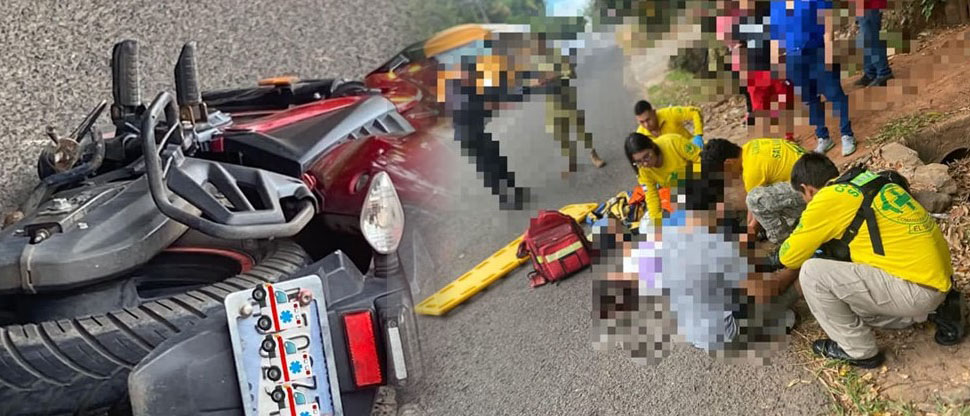 Motociclista y su acompañante resultan lesionados tras accidentarse en Cabañas