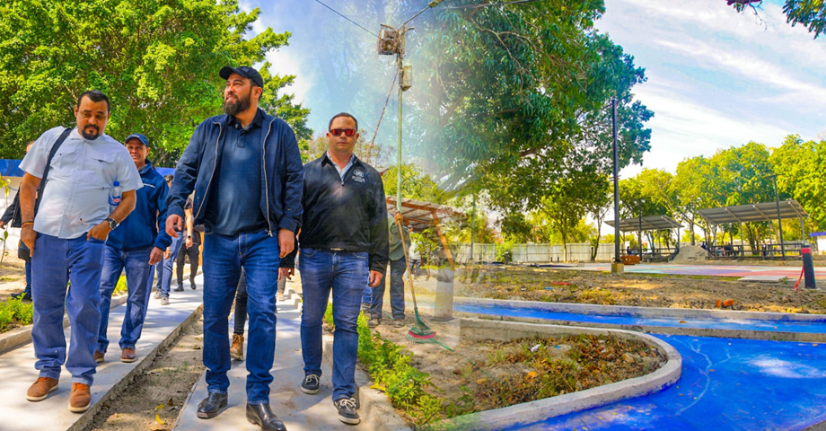 Verifican avances de remodelación del parque San José, Zona 2, de San Salvador Centro