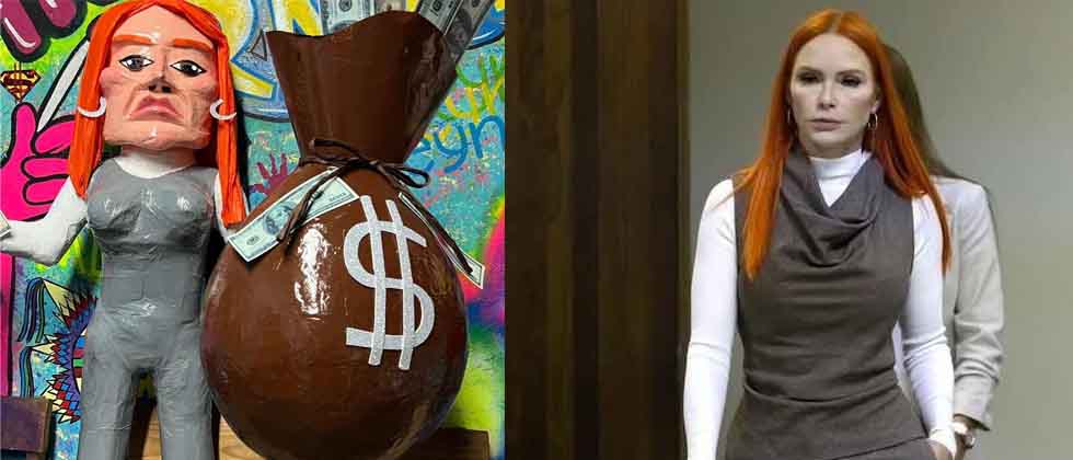Sale a la venta piñata de la esposa de Daddy Yankee con bolsa de dinero