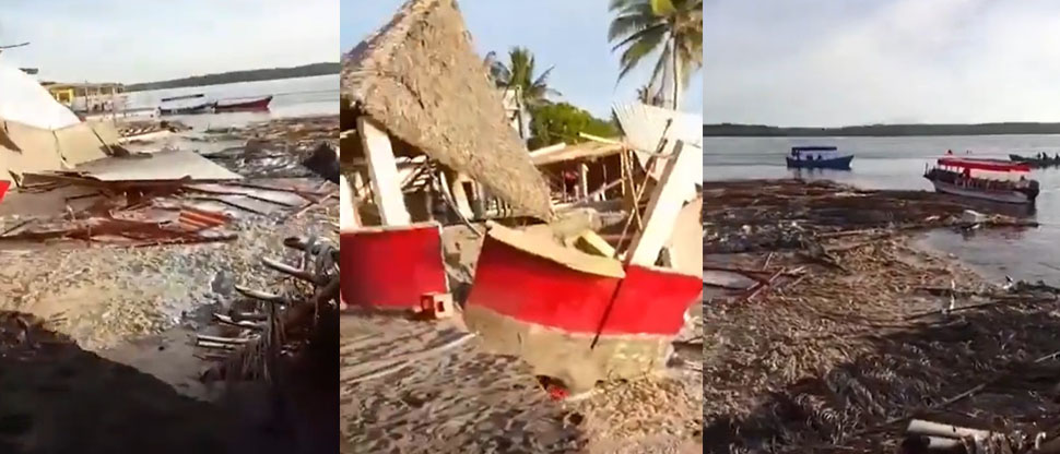 Marea alta destruye varias ramadas ubicadas en “La Puntilla”