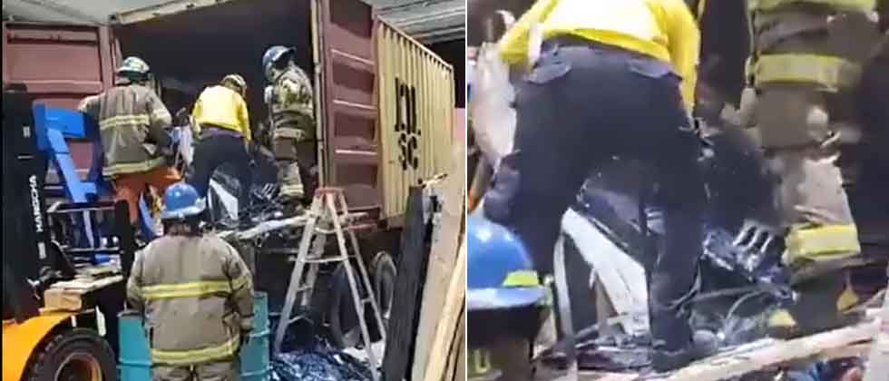 Hombre pierde la vida tras ser aplastado por vidrios dentro de un contenedor