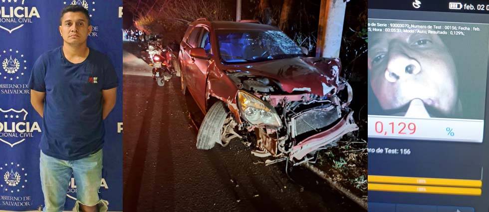 Ebrio al volante provoca fuerte accidente que deja a tres lesionados en San Miguel