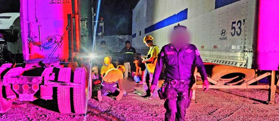 Accidente laboral: auxilian a joven que fue arrollado por el cabezal que reparaba en La Libertad