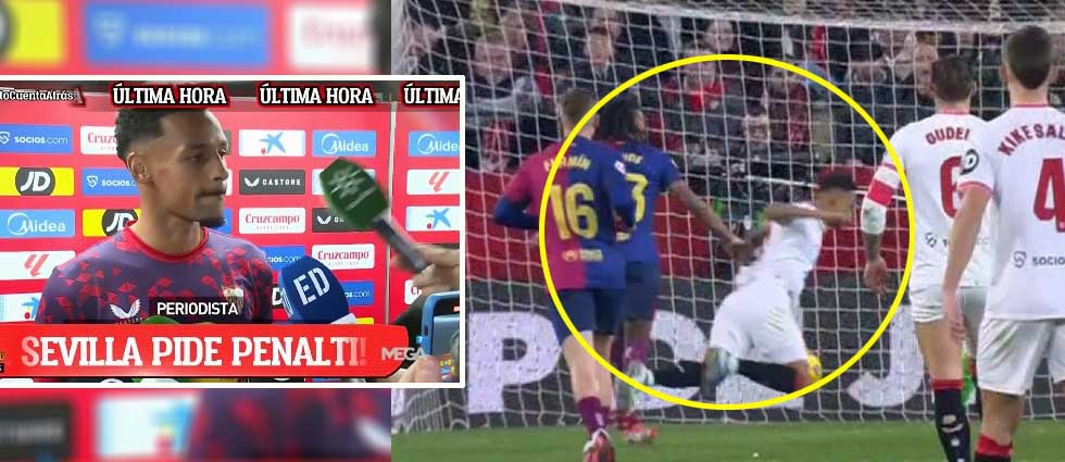 «Es penalti»: jugador del Sevilla no se corta ante la polémica con la que ganó el Barcelona