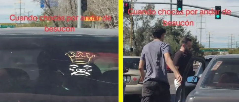 Joven choca su carro por estarse «amontonando» con su novia en el semáforo