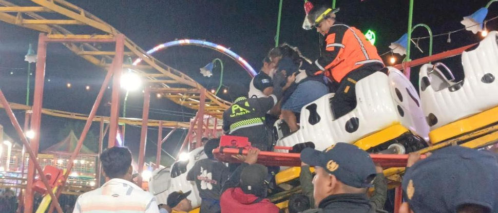 Colapsa el “Gusanito” en feria de Jalapa Guatemala y deja como saldo 12 heridos