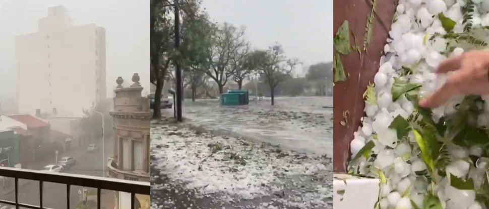 ARGENTINA: tormenta de granizo y viento provocó daños, calles inundadas y cortes de luz