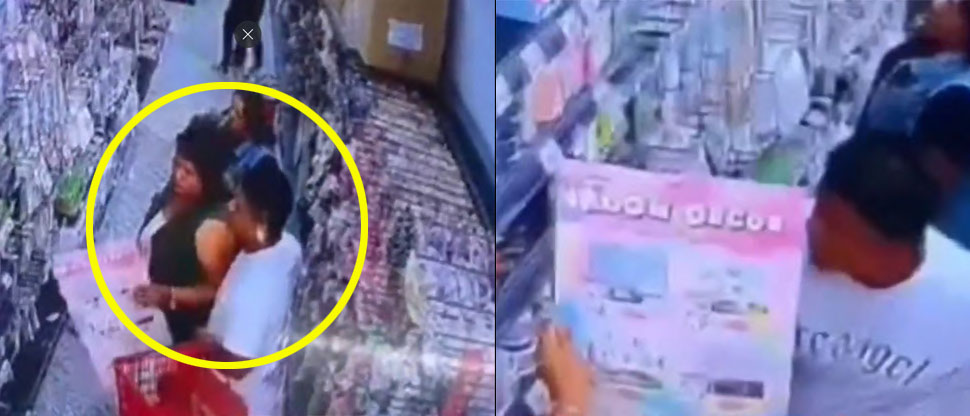 Mañosos usan cartón para tapar cámara de seguridad y robar dentro de un almacén