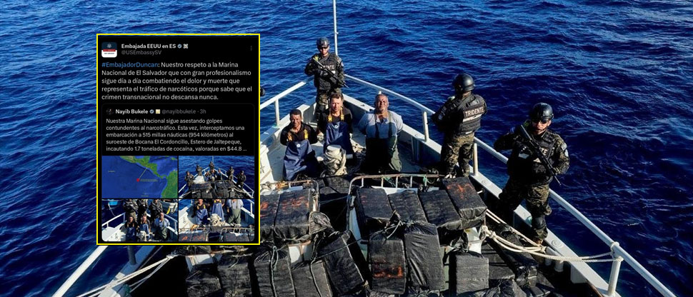 Embajada de Estados Unidos felicita a El Salvador por su lucha contra el narcotráfico