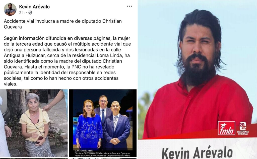 Christian Guevara desmiente acusaciones sobre su madre por parte de militante del FMLN