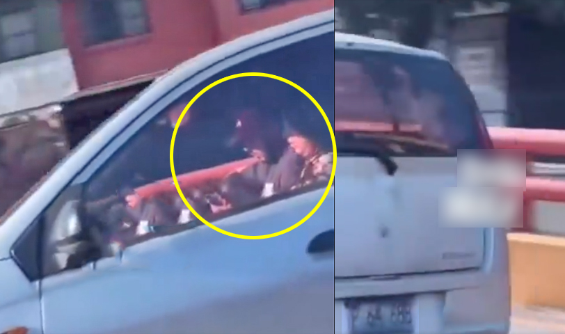 Denuncian a mujer que va completamente distraída en su teléfono mientras conduce