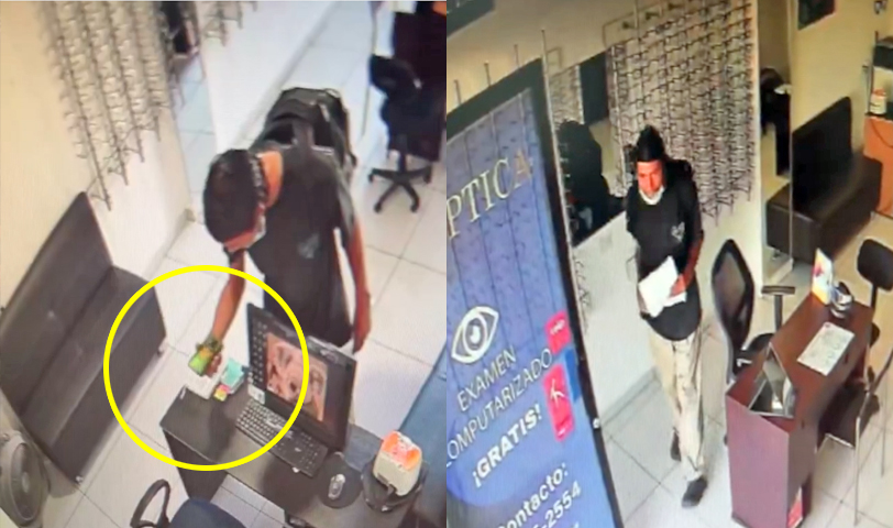 Cámaras de seguridad captan a sujeto que hurtó un celular en un negocio de Zaragoza