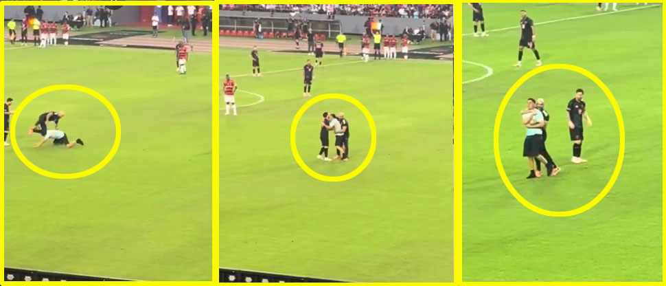 Guardaespaldas de Messi es derribado por aficionado y consigue el abrazo de su ídolo