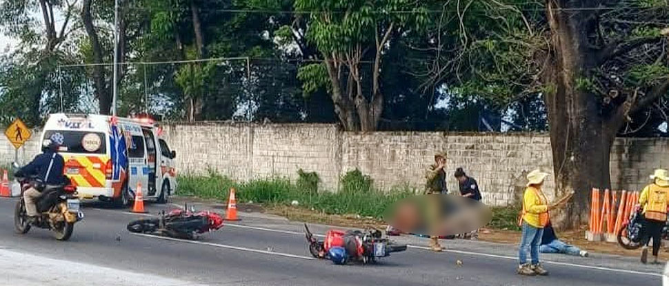 Exceso de velocidad provoca accidente entre dos motociclistas en La Libertad