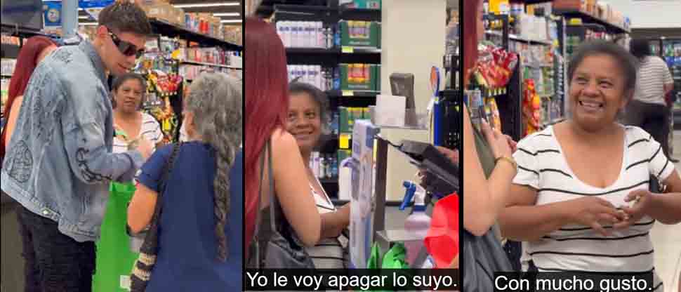 Lo hizo de nuevo: Nicolle Figueroa paga las compras del super a las personas en El Salvador