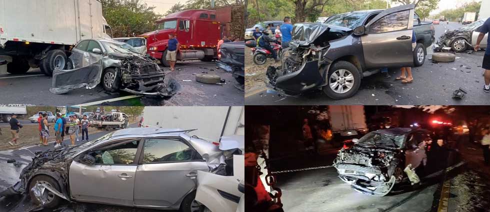 Múltiple accidente deja dos lesionados sobre la carretera Panamericana