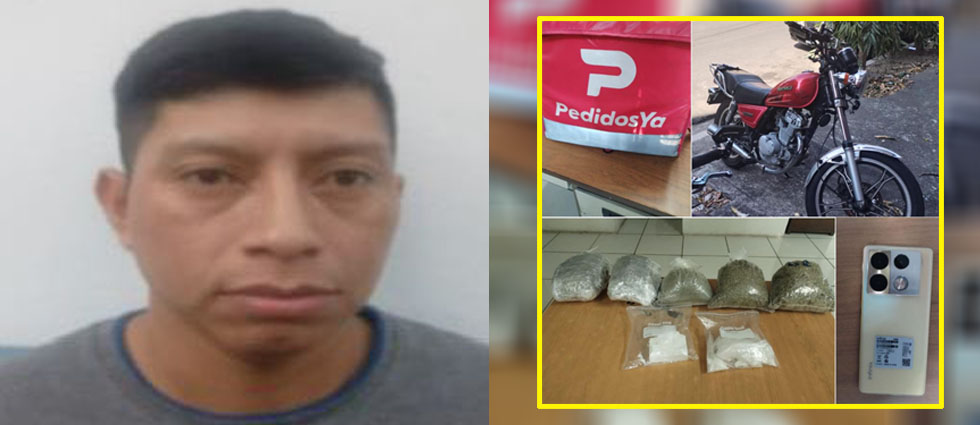 Le hallan más de $33 mil en drogas a guatemalteco que se hacía pasar como delivery
